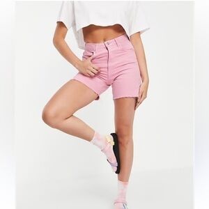 New Primark Highrise Pink Long Jean Shorts